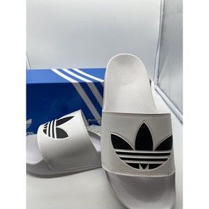 Adidas  Mens  Adilette Lite Slides  Size 7  White Comfort Slip on . Ships no box